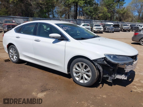 2015 Chrysler 200 C with VIN 1C3CCCCG1FN517290, listed as a IAAI auction lot 41813375 with 91,131 mi miles and . Bid and sale history available at DreamBid. Image 1.