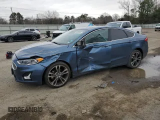 2019 Ford Fusion Titanium with VIN 3FA6P0D99KR117213, listed as a Copart auction lot 46450585 with 128,868 mi miles and Salvage Title. Bid and sale history available at carsss.com. Image 1.