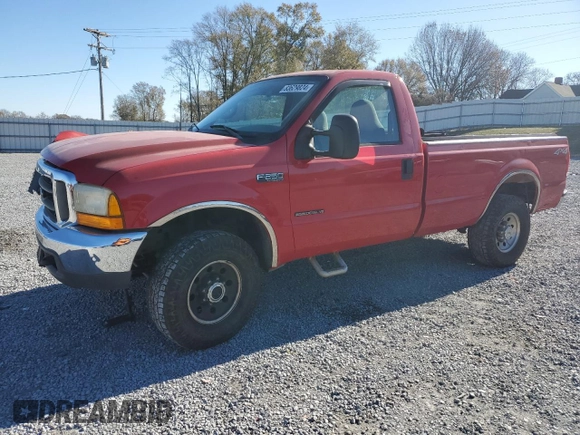 2000 Ford Super Duty F-250 XL with VIN 1FTNF21F3YEB90135, listed as a Copart auction lot 83629824 with 224,902 mi miles and Salvage Title. Bid and sale history available at carsss.com. Image 1.