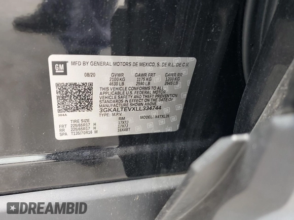 2020 GMC Terrain SLE с VIN 3GKALTEVXLL334744, выставлен на аукционе Copart как лот 60457185 с пробегом 19 669 миль миль и Списание • Salvage title. История ставок и продаж доступна на DreamBid. Изображение 13.