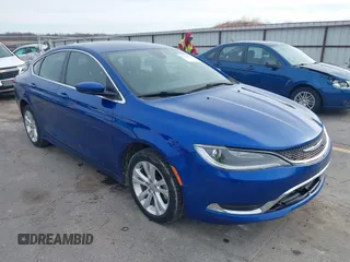 2015 Chrysler 200 Limited with VIN 1C3CCCAB1FN507804, listed as a IAAI auction lot 41854700 with 217,000 mi miles. Bid and sale history available at carsss.com. Image 1.