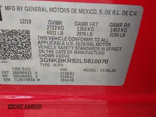2020 Chevrolet Blazer RS z VIN 3GNKBKRS2LS610070, wystawiony jako IAAI lot #42455099 z przebiegiem 38 030 mil mil oraz . Historia ofert i sprzedaży dostępna na DreamBid. Obrazek 9.