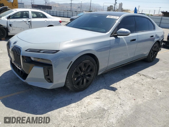 2023 BMW 7 Series 740i with VIN WBA23EH05PCM61539, listed as a Copart auction lot 58013225 with 16,242 mi miles and Salvage title. Bid and sale history available at DreamBid. Image 1.