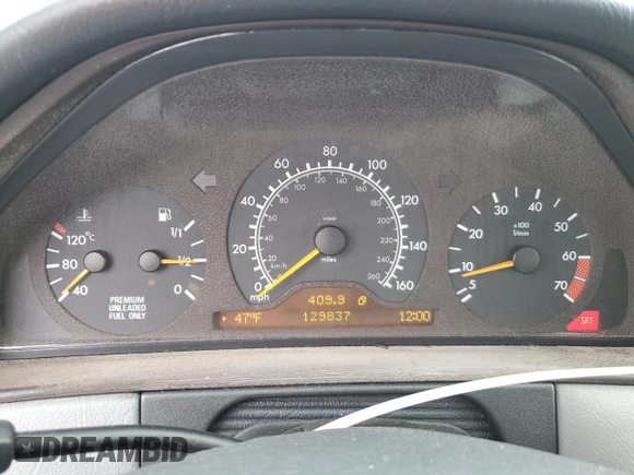 1998 Mercedes-Benz E-Class with VIN WDBJF65F3WA642006, listed as a Copart auction lot 87309994 with 129,837 mi miles and Salvage Title. Bid and sale history available at carsss.com. Image 9.