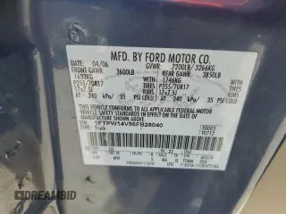 2006 Ford F-150 XLT с VIN 1FTPW14V56FB28040, выставлен на аукционе Copart как лот 62210065 с пробегом 204 786 миль миль и Чистый • Clean title. История ставок и продаж доступна на DreamBid. Изображение 12.