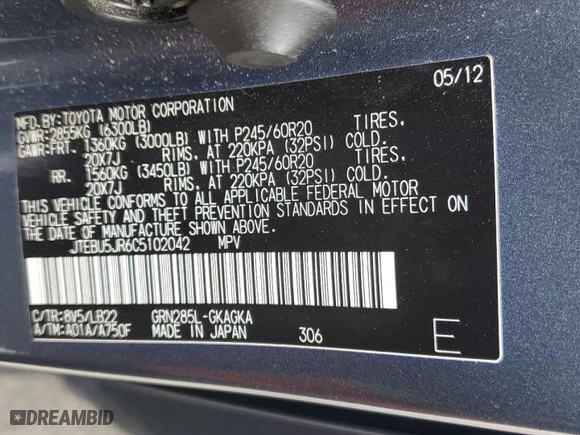 2012 Toyota 4Runner SR5 with VIN JTEBU5JR6C5102042, listed as a Copart auction lot 50644845 with 142,241 mi miles and Salvage Title. Bid and sale history available at carsss.com. Image 15.
