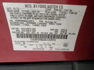 2013 Ford Taurus Limited z VIN 1FAHP2F86DG123974, wystawiony jako Copart lot #54667405 z przebiegiem 121 964 mil mil oraz Szkoda całkowita • Salvage title. Historia ofert i sprzedaży dostępna na DreamBid. Obrazek 12.