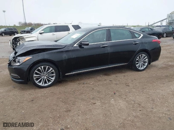2017 Genesis G80 3.8L with VIN KMHGN4JE9HU175476, listed as a IAAI auction lot 40933618 with 136,354 mi miles. Bid and sale history available at carsss.com. Image 2.