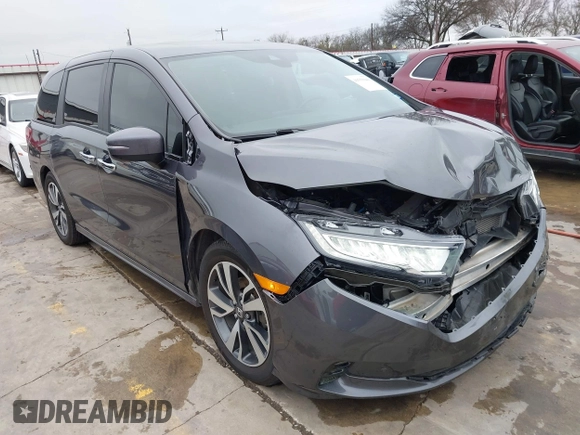 2021 Honda Odyssey Touring with VIN 5FNRL6H86MB021504, listed as a IAAI auction lot 41550040 with 55,068 mi miles. Bid and sale history available at carsss.com. Image 1.