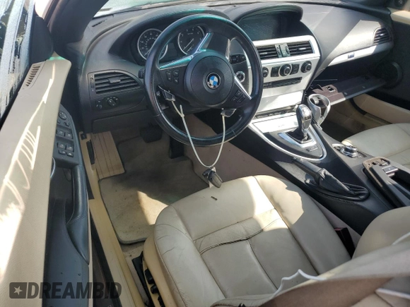 2010 BMW 6 Series 650i with VIN WBAEB5C52AC224680, listed as a Copart auction lot 74265734 with 0 mi miles and Salvage Title. Bid and sale history available at carsss.com. Image 8.