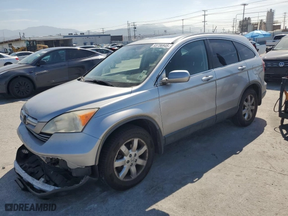 2008 Honda CR-V EX-L with VIN JHLRE48758C072262, listed as a Copart auction lot 53736945 with 136,140 mi miles and Salvage Title. Bid and sale history available at carsss.com. Image 1.