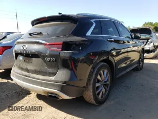 2019 Infiniti QX50 LUXE with VIN 3PCAJ5M32KF148349, listed as a Copart auction lot 45727503 with 28,227 mi miles. Bid and sale history available at carsss.com. Image 3.
