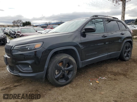 2020 Jeep Cherokee Altitude with VIN 1C4PJLLB2LD593027, listed as a Copart auction lot 86656274 with 76,376 mi miles and Salvage Title. Bid and sale history available at carsss.com. Image 1.