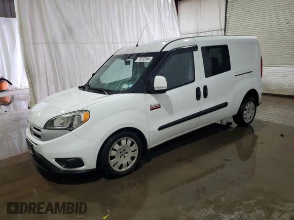 2017 Ram ProMaster City Cargo Tradesman SLT with VIN ZFBERFBBXH6D83800, listed as a Copart auction lot 75333564 with 107,509 mi miles and Salvage Title. Bid and sale history available at DreamBid. Image 1.