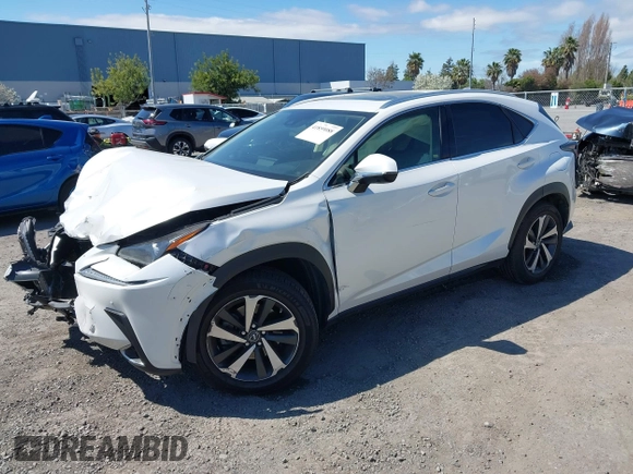 2021 Lexus NX with VIN JTJGARDZ8M5024318, listed as a IAAI auction lot 41859088 with 39,580 mi miles. Bid and sale history available at carsss.com. Image 2.