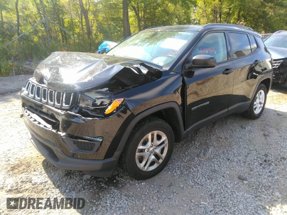 2018 Jeep Compass Sport with VIN 3C4NJCABXJT326364, listed as a IAAI auction lot 40289629 with 68,896 mi miles. Bid and sale history available at carsss.com. Image 17.