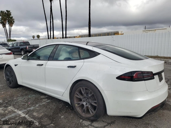 2023 Tesla Model S with VIN 5YJSA1E56PF511207, listed as a Copart auction lot 89173355 with 7,152 mi miles and Salvage Title. Bid and sale history available at carsss.com. Image 2.
