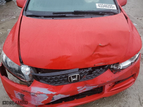 2010 Honda Civic Cpe EX with VIN 2HGFG1B83AH509982, listed as a Copart auction lot 43346205 with 100,073 mi miles and Salvage Title. Bid and sale history available at carsss.com. Image 11.