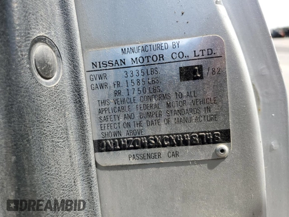 1982 Datsun 280ZX z VIN JN1HZ04SXCX448748, wystawiony jako Copart lot #87670125 z przebiegiem 136 264 mil mil oraz Szkody całkowita. Historia ofert i sprzedaży dostępna na DreamBid. Obrazek 12.