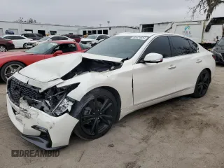 2021 Infiniti Q50 Signature Edition with VIN JN1EV7CP5MM705919, listed as a Copart auction lot 85434624 with 47,145 mi miles and Salvage title. Bid and sale history available at DreamBid. Image 1.