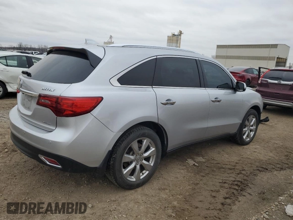 2015 Acura MDX Advance/Entertainment Pkg with VIN 5FRYD4H88FB022507, listed as a Copart auction lot 43153865 with 178,288 mi miles and Salvage Title. Bid and sale history available at carsss.com. Image 3.