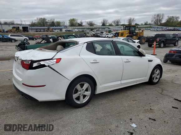 2015 Kia Optima LX with VIN KNAGM4A73F5572274, listed as a Copart auction lot 50986475 with 108,619 mi miles and Salvage Title. Bid and sale history available at carsss.com. Image 3.
