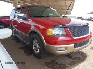 2003 Ford Expedition Eddie Bauer z VIN 1FMEU17W33LB55408, wystawiony jako IAAI lot #42319615 z przebiegiem 234 794 mil mil oraz . Historia ofert i sprzedaży dostępna na DreamBid. Obrazek 1.