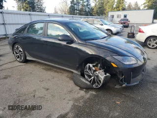 2023 Hyundai IONIQ 6 SEL with VIN KMHM34AC9PA022698, listed as a Copart auction lot 89166355 with 18,487 mi miles and Salvage Title. Bid and sale history available at carsss.com. Image 4.