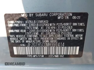 2021 Subaru Crosstrek Special Sports with VIN JF2GTHSC0MH391414, listed as a IAAI auction lot 42388875 with 48,018 mi miles and . Bid and sale history available at DreamBid. Image 9.