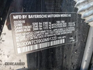 2016 BMW X4 M40i z VIN 5UXXW7C59G0M91223, wystawiony jako IAAI lot #42009394 z przebiegiem 144 771 mil mil oraz . Historia ofert i sprzedaży dostępna na DreamBid. Obrazek 9.