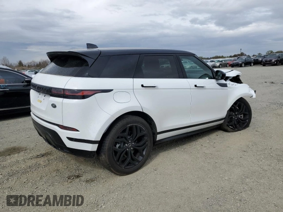 2023 Land Rover Range Rover Evoque Dynamic SE with VIN SALZL2FX7PH222070, listed as a Copart auction lot 48622145 with 5,837 mi miles and Salvage Title. Bid and sale history available at carsss.com. Image 3.