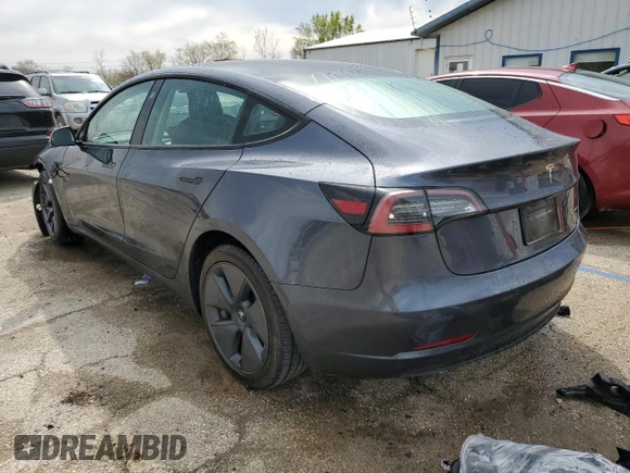 2022 Tesla Model 3 Long Range with VIN 5YJ3E1EB9NF278757, listed as a Copart auction lot 52187175 with 91,820 mi miles and Salvage Title. Bid and sale history available at DreamBid. Image 2.