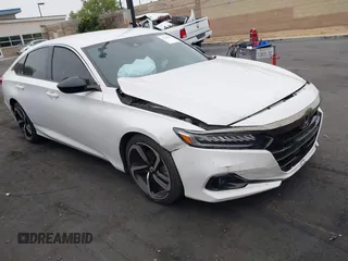 2021 Honda Accord Sport with VIN 1HGCV1F37MA029051, listed as a IAAI auction lot 42338958 with 94,323 mi miles and . Bid and sale history available at DreamBid. Image 1.