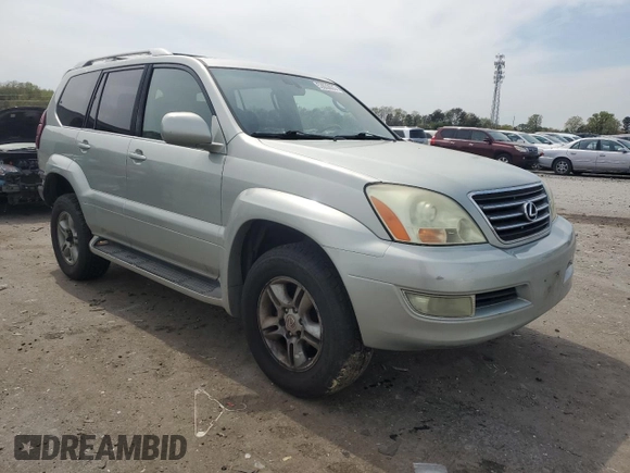 2005 Lexus GX 470 with VIN JTJBT20XX50090318, listed as a Copart auction lot 53033035 with 191,528 mi miles and Salvage Title. Bid and sale history available at DreamBid. Image 4.
