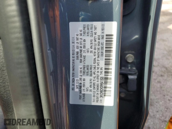 2024 Mazda CX-30 S Carbon Edition with VIN 3MVDMBCM0RM641898, listed as a Copart auction lot 57712225 with 9,185 mi miles and Salvage title. Bid and sale history available at DreamBid. Image 13.
