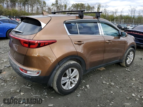 2017 Kia Sportage LX with VIN KNDPMCAC7H7291029, listed as a Copart auction lot 48164115 with 70,199 mi miles and Salvage Title. Bid and sale history available at DreamBid. Image 3.