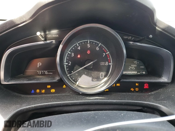 2018 Mazda 3 Grand Touring with VIN 3MZBN1W30JM165253, listed as a Copart auction lot 52159415 with 73,776 mi miles and Salvage Title. Bid and sale history available at DreamBid. Image 9.