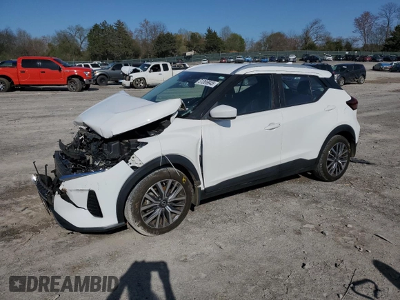 2021 Nissan Kicks SV with VIN 3N1CP5CV4ML493965, listed as a Copart auction lot 51389945 with 43,960 mi miles and Salvage Title. Bid and sale history available at DreamBid. Image 1.