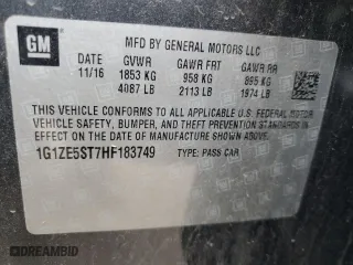 2017 Chevrolet Malibu LT with VIN 1G1ZE5ST7HF183749, listed as a Copart auction lot 45874355 with 237,715 mi miles and Salvage Title. Bid and sale history available at carsss.com. Image 13.