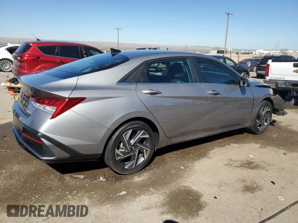2024 Hyundai Elantra Limited with VIN KMHLP4DG7RU741495, listed as a Copart auction lot 48252005 with 15,049 mi miles and Salvage Title. Bid and sale history available at DreamBid. Image 3.