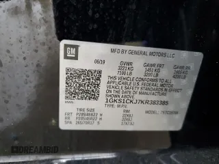 2019 GMC Yukon Denali with VIN 1GKS1CKJ7KR383385, listed as a Copart auction lot 89097255 with 22,916 mi miles and Non Repairable. Bid and sale history available at carsss.com. Image 15.