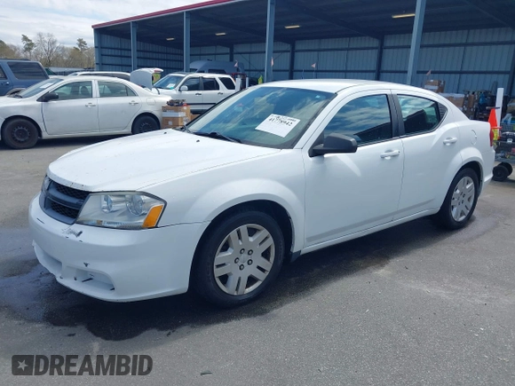 2012 Dodge Avenger SE with VIN 1C3CDZAB1CN132847, listed as a IAAI auction lot 41778942 with 176,218 mi miles. Bid and sale history available at carsss.com. Image 2.