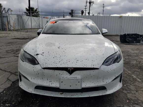 2023 Tesla Model S with VIN 5YJSA1E56PF511207, listed as a Copart auction lot 89173355 with 7,152 mi miles and Salvage Title. Bid and sale history available at carsss.com. Image 5.