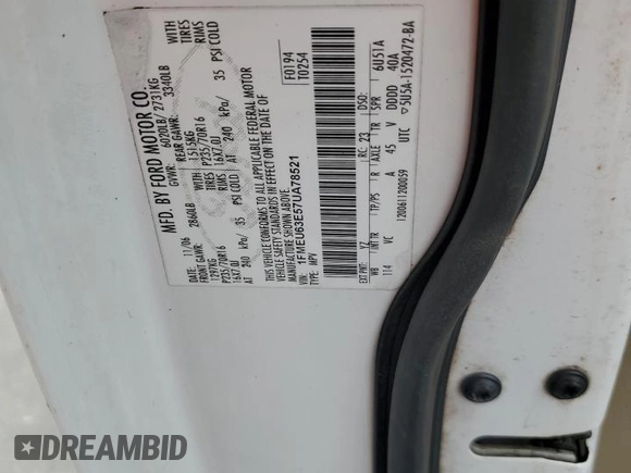 2007 Ford Explorer XLT z VIN 1FMEU63E57UA78521, wystawiony jako Copart lot #64180775 z przebiegiem 109 532 mil mil oraz Szkoda całkowita • Salvage title. Historia ofert i sprzedaży dostępna na DreamBid. Obrazek 13.