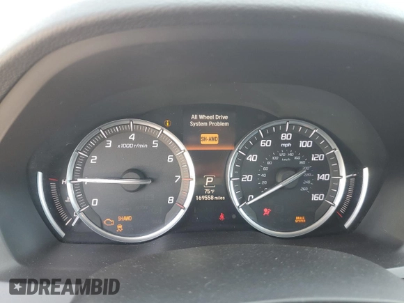 2016 Acura MDX with VIN 5FRYD4H27GB006294, listed as a Copart auction lot 53050055 with 169,558 mi miles and Salvage Title. Bid and sale history available at carsss.com. Image 9.