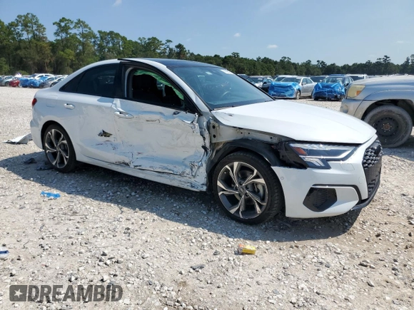2022 Audi A3 Premium Plus with VIN WAUBUDGYXNA099084, listed as a Copart auction lot 69888054 with 19,235 mi miles and Salvage Title. Bid and sale history available at carsss.com. Image 4.