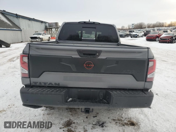 2024 Nissan Titan Pro-4X with VIN 1N6AA1ED1RN115335, listed as a Copart auction lot 42597585 with 5,381 mi miles and Salvage title. Bid and sale history available at DreamBid. Image 6.