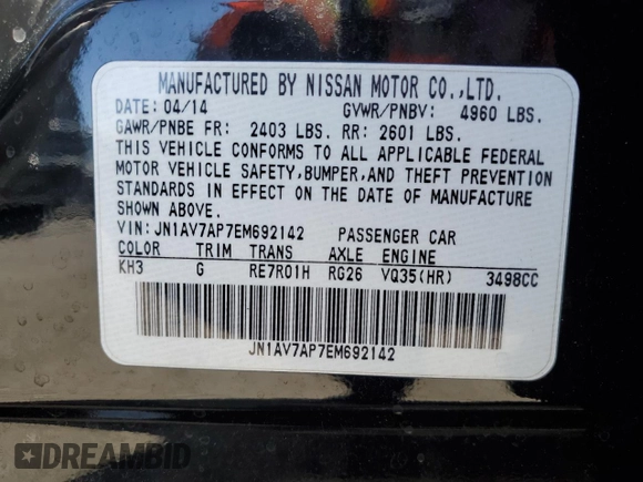 2014 Infiniti Q50 Hybrid Sport with VIN JN1AV7AP7EM692142, listed as a Copart auction lot 49539565 with 157,918 mi miles and Salvage Title. Bid and sale history available at carsss.com. Image 12.