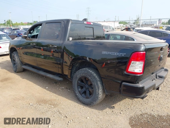2021 Ram 1500 Big Horn with VIN 1C6SRFFT4MN818902, listed as a IAAI auction lot 42581851 with 58,615 mi miles and . Bid and sale history available at DreamBid. Image 3.