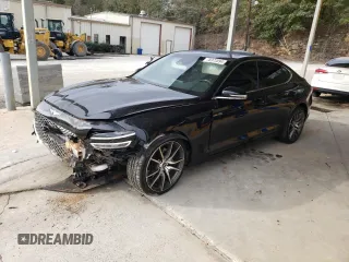 2023 Genesis G70 2.0T with VIN KMTG34TA6PU105132, listed as a Copart auction lot 78372094 with 53,921 mi miles and Salvage Title. Bid and sale history available at DreamBid. Image 1.
